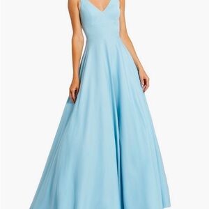 Mac Duggal Light Blue Maxi Dress